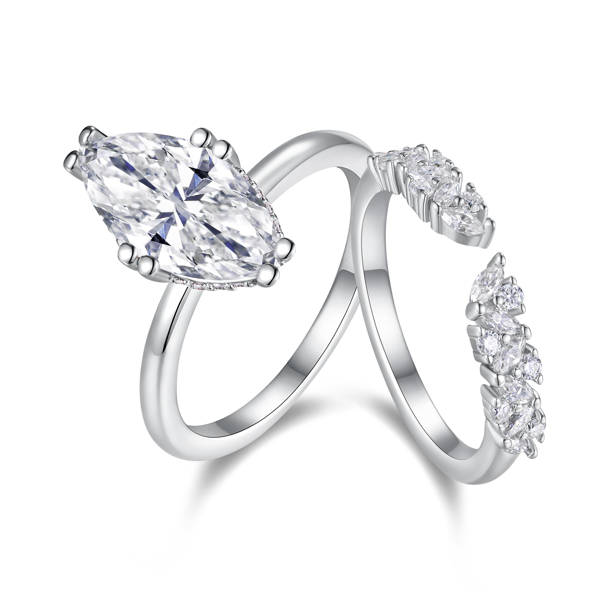 1Star Eyes - Fashionable Men’s And Women’s Ring And Ring Jewelry Set With Moissanite S925 Sterling Silver And Platinum - plated Diamond Prohibit TikTok sales - 5 - cjdropshipping