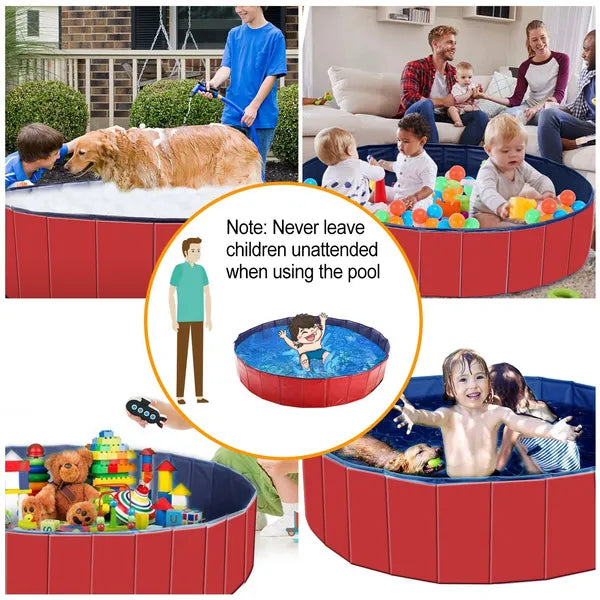 Foldable Pet Swimming Pool PVC Kiddie Baby Dog Swim Pool Bathing Tub Playmat Kids Pools - 5 - cjdroshippping