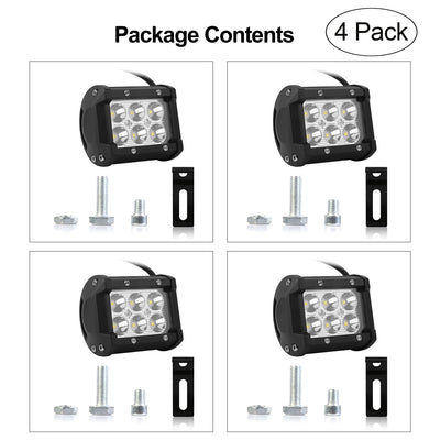 4 PCS 4in 18W Driving Lamp Dual Row LED Waterproof Spot Light Pod Cube Light - 5 - cjdropshipping