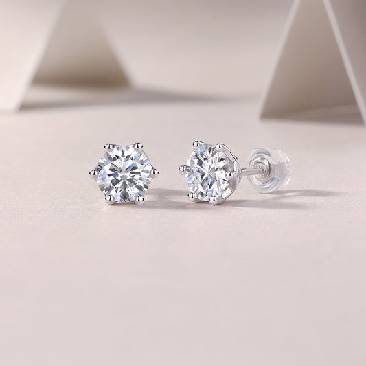 1Freehand Flower Luxury Fashion Diamond Earrings Stud Inlaid With Mosan Diamond Silver Jewelry Prohibit TikTok sales - 5 - CJ