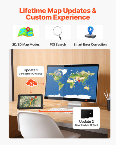 GPS Navigator For Car 7 Inch Touch Screen 16GB GPS Navigation System Dash Cam - 5 - CJ