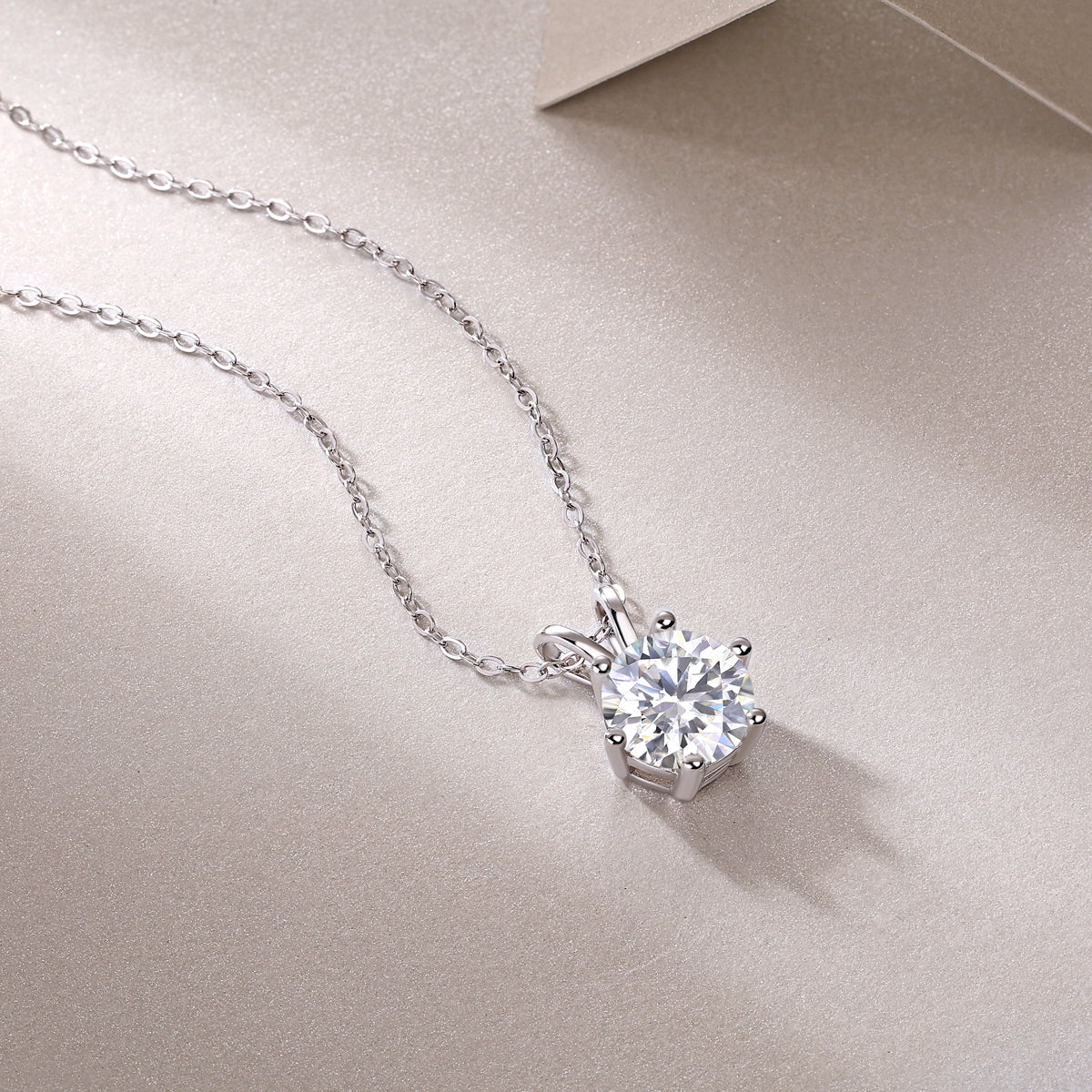 1Romantic Mark Luxury Fashion Diamond Pendant Necklace Set With Mosan Diamond Silver Ornaments Prohibit TikTok sales - 5 - CJ