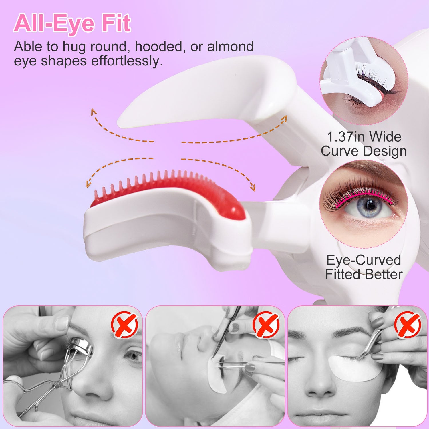 2Pcs Heated Eyelash Curler Electric USB Rechargeable Eyelash Curler Anti Burn Compact With Comb Heat Up Fast Within 8S For All Eye Shapes For Women Make Up Gift Travel Valentine Mother Day - 5 - CJ