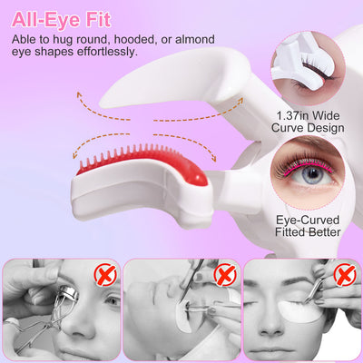2Pcs Heated Eyelash Curler Electric USB Rechargeable Eyelash Curler Anti Burn Compact With Comb Heat Up Fast Within 8S For All Eye Shapes For Women Make Up Gift Travel Valentine Mother Day - 5 - CJ