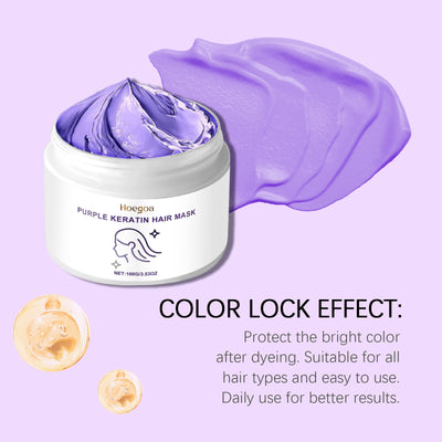 Hoegoa Keratin Purple Hair Mask Nourishing Moisturizing For Dry And Frizzy Hair Smooth And Shiny Care Mask - 5 - CJ