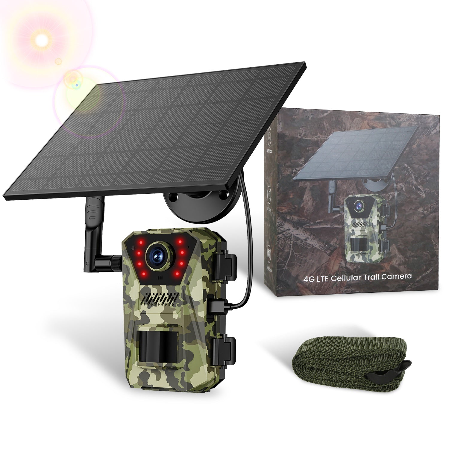 1Pc 4G 4K 30FPS Solar Trail Camera Outdoor Wildlife Camera Motion Activated IP66 Waterproof With 140 Degree Viewing Angle No Glow Night Vision SIM Card APP Control No WiFi Needed - 5 - CJ