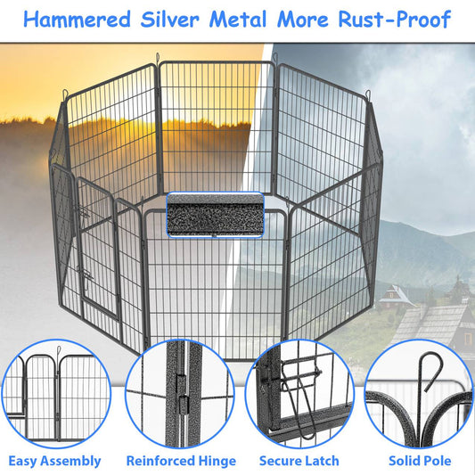 Dog Pens Outdoor Dog Fence Dog Playpen For Large Dogs Dog Kennel Pet Playpen - 5 - CJ