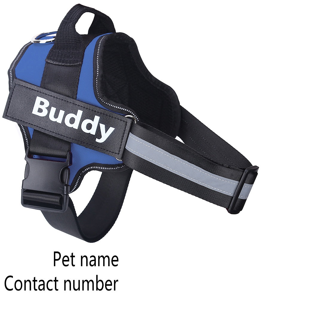 Personalized Dog Harness NO PULL Reflective Breathable Adjustable Pet Harness Vest For Small Large Dog Custom Patch Pet Supplies - 7 - CJ