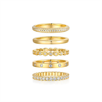 1Gold Ring - A Fashionable Men’s And Women’s Ring And Jewelry Piece Set With Moissanite S925 Sterling Silver And Gold - plated Diamonds Prohibit TikTok sales - 5 - cjdropshipping