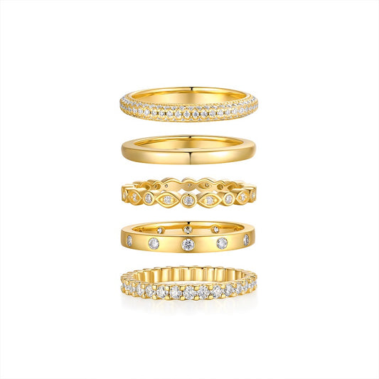 1Gold Ring - A Fashionable Men’s And Women’s Ring And Jewelry Piece Set With Moissanite S925 Sterling Silver And Gold - plated Diamonds Prohibit TikTok sales - 5 - cjdropshipping