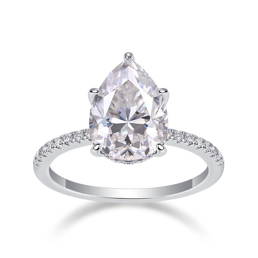 1Light And Shadow - A Fashionable Diamond Jewelry Piece Set With Moissanite S925 Sterling Silver And Platinum Diamond Ring Prohibit TikTok sales - 5 - CJ