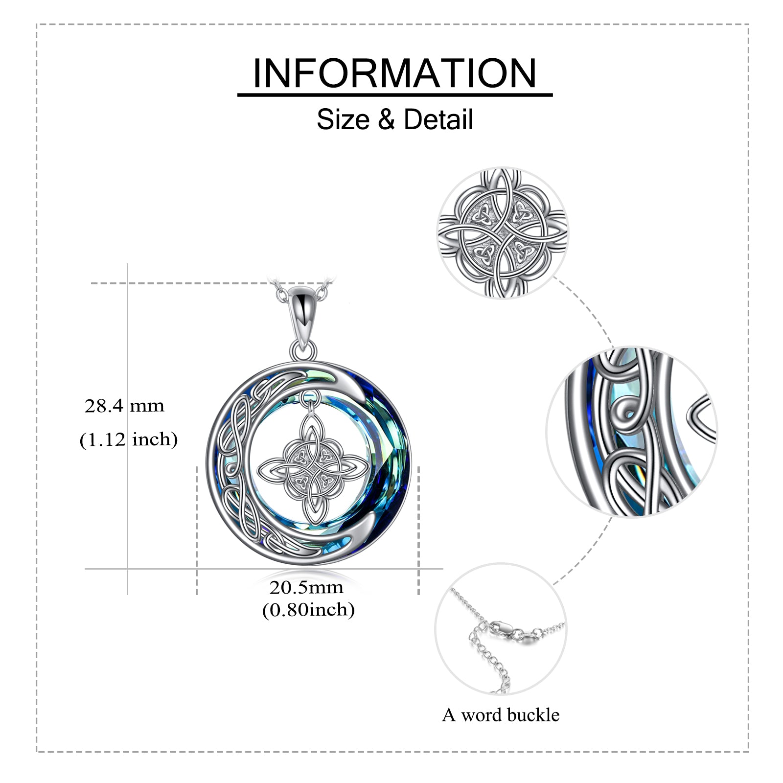 Celtic Moon Witch Knot 925 Sterling Silver Witch Good Luck Crystal Necklace - 5 - cjdropshipping