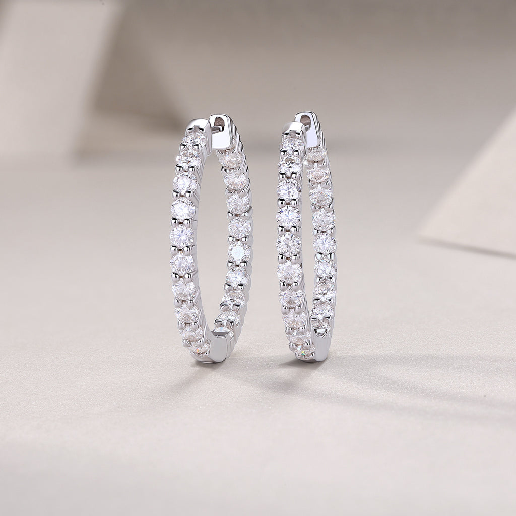 Merman Luxury Fashion Diamond Earrings Stud Set With Mosan Diamond Silver Ornaments