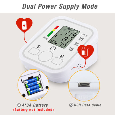 Automatic Upper Arm Blood Pressure Monitor Pulse Meter BP Machine Voice Talking - 5 - CJ