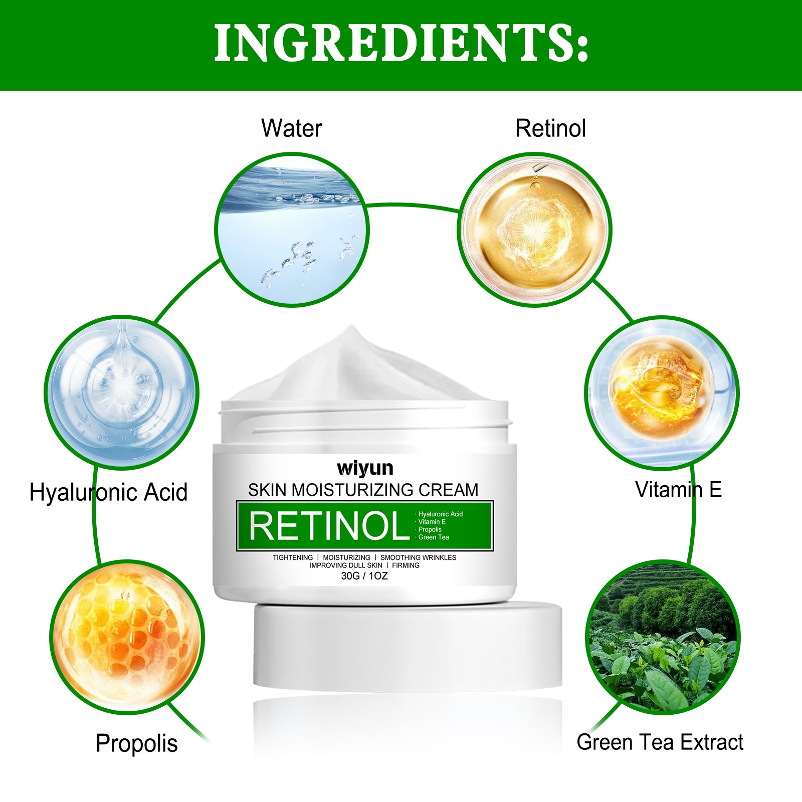 WIYUN Retinol Skin Moisturizing Cream, Moisturizing Care Tender And Delicate Moisturizing And Repairing Dull And Brightening Skin Cream - 5 - CJ