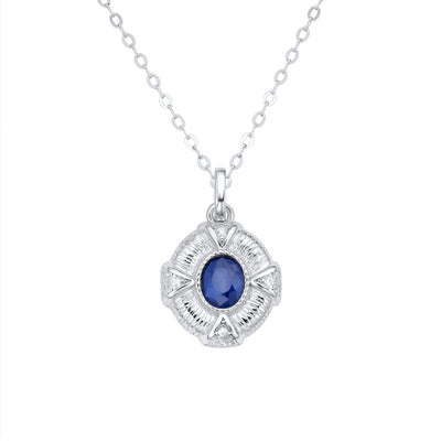 Simple Jewelry Retro Sapphire Pendant S925 Silver Necklace Cool Wind Collar Chain - 4 - https://x.com/titan_prim62775J