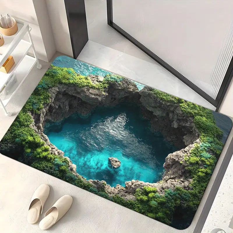 Visual 3D Effect Home Ground Mat Bathroom Non - slip Absorbent - 0 - CJ