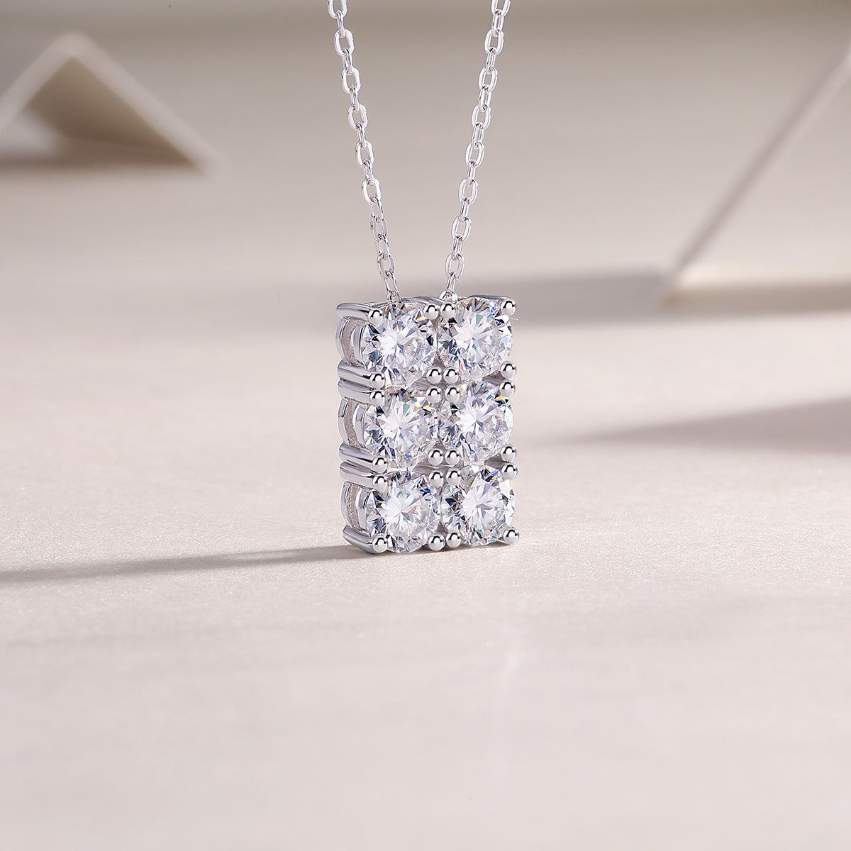 1Grand Round - A Fashionable And Luxurious Diamond Jewelry Piece Set With 0.5 - carat And 0.3 - carat Moissan Diamonds, S925 Sterling Silver And Platinum - plated Pendant Prohibit TikTok sales - 5 - cj