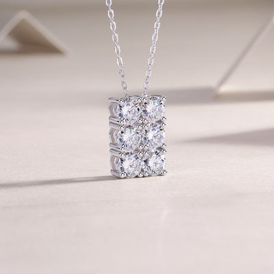 1Grand Round - A Fashionable And Luxurious Diamond Jewelry Piece Set With 0.5 - carat And 0.3 - carat Moissan Diamonds, S925 Sterling Silver And Platinum - plated Pendant Prohibit TikTok sales - 5 - cj