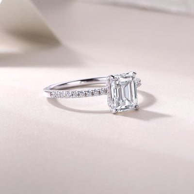 1Square Diamond Ring Luxury Fashion Set Moissanite Silver Ring Prohibit TikTok sales - 5 - CJ