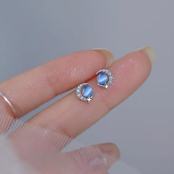 Starry Sky Women's Mini Blue Zircon Earrings - Stylish And Elegant, It's The Perfect Birthday Gift For Your Girlfriend Or Girlfriend - Selling On Temu Is Prohibited - 5 - CJ