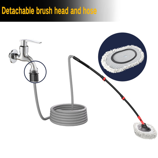 Portable 41 - inch Automatic Water Car Wash Mop For Home And Outdoor Use, Featuring A Soft Brush Head To Prevent Scratches, Includes A 10 - meter Hose That Connects To A Water Faucet, Suitable For Cleanin - 5 - cjdropshipping