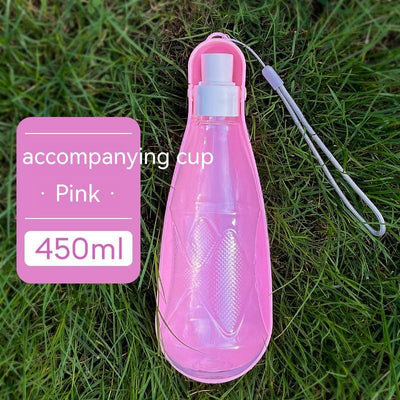 Pet Water Cup Outdoor Portable Folding Dog Water Bottle 550ml Large Capacity Medium To Large Dog Drinking Bottle - 0 - CJ - Pink 450ml - CJMY181659506FU