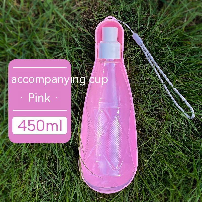 Pet Water Cup Outdoor Portable Folding Dog Water Bottle 550ml Large Capacity Medium To Large Dog Drinking Bottle - 0 - CJ - Pink 450ml - CJMY181659506FU