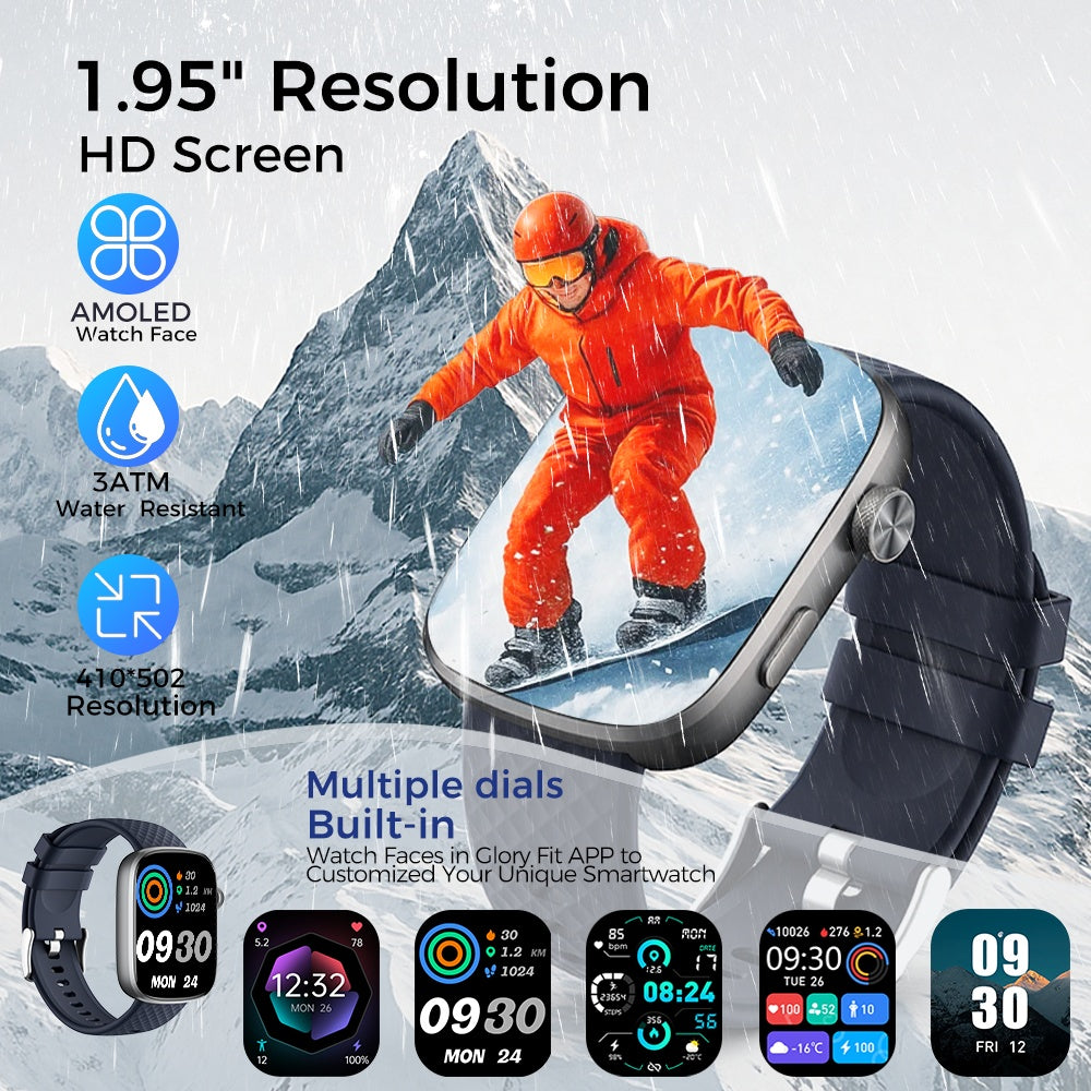 Smart Watch Bluetooth Call &1.95 HD Screen - Heart Rate SpO2 Sleep Monitor, 3ATM Waterproof Fitness Tracker For IoS Android - 5 - CJ