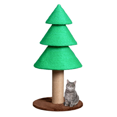 31.5in Christmas Tree Cat Scratcher, Cat Scratching Post For Indoor Cats, Large Sisal Cat Scratching Tree Cat Scratch Tower, Green - 5 - CJ