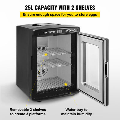 Black Reptile Incubator 25L Scientific Lab Incubator Digital Incubator Cooling And Heating 5 - 42°C Reptile Egg Incubator 12V/110V Work For Small Reptiles - 5 - CJ