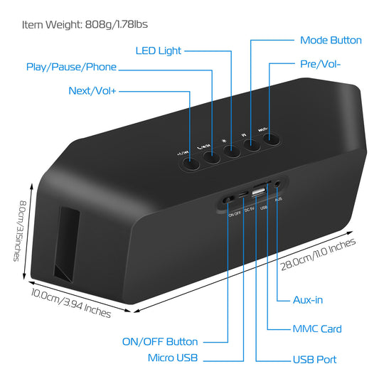 1Pc LED Wireless Speaker Dynamic Multicolor Hands - free FM Radio USB MMC Reading Aux In For Party Camping Travel - 5 - CJ