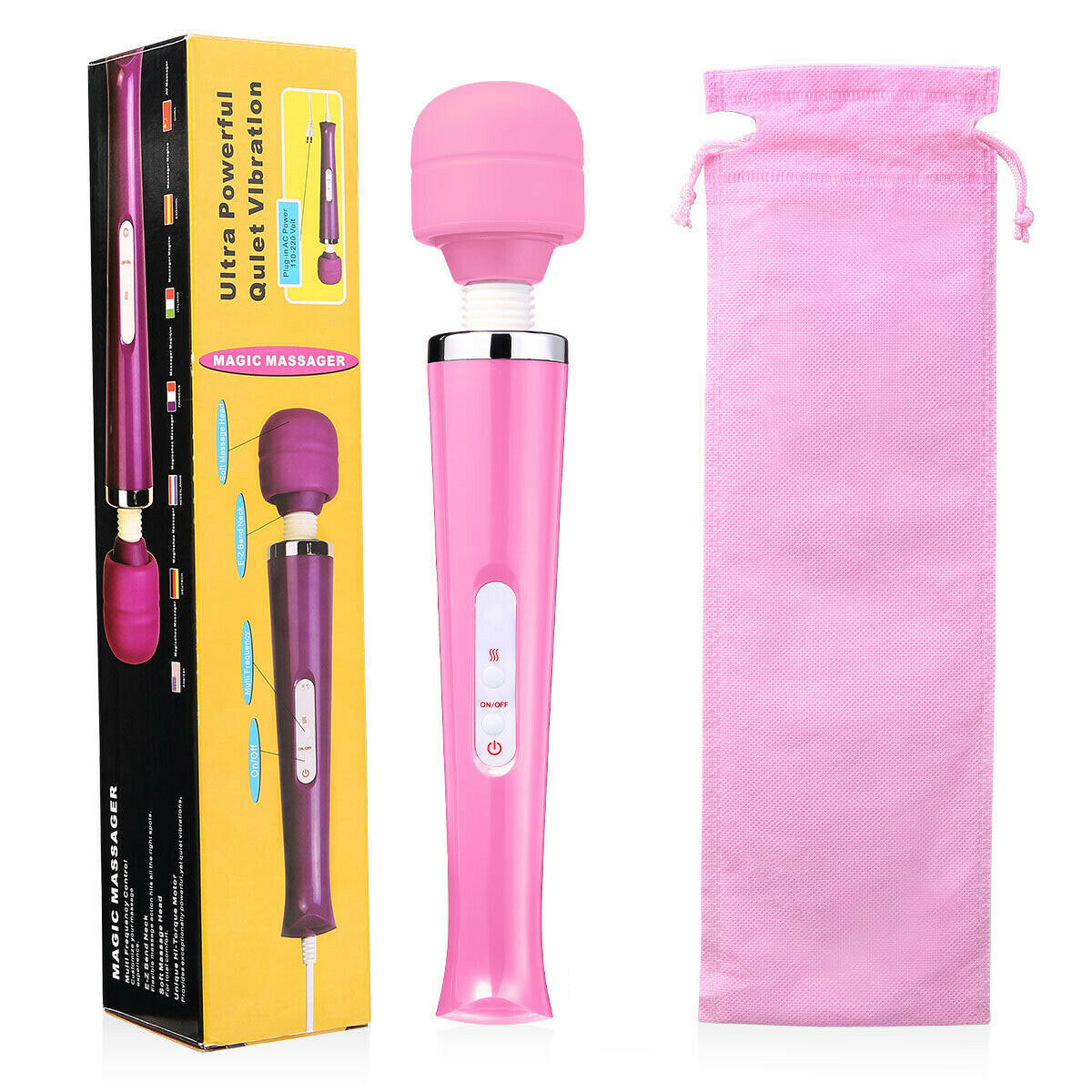 20 Speed Magic Massager Wand Full Body Pain Powerful Waterproof 10 Vibration Mode Massage Vibration UK Plug - 5 - CJ