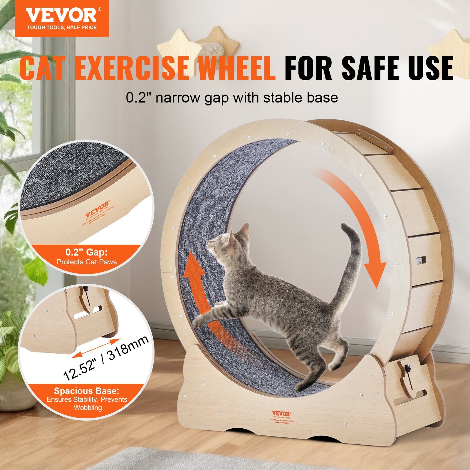 Cat Exercise Wheel Large Cat Treadmill Wheel For Indoor Cats 35.8 Inch - 5 - CJ
