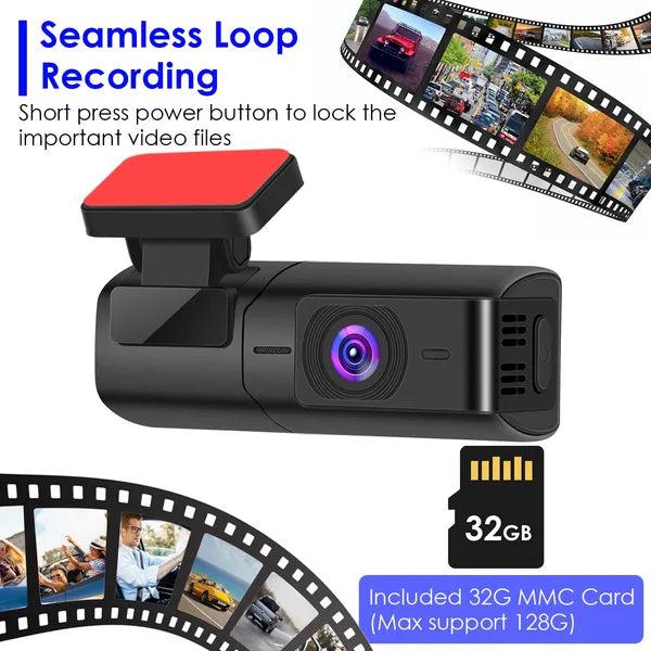 2K HD Front Dash Cam For Car With IPS Screen Night Vision Loop Recording Included 32G Storage Card 140° Wide Angle WiFi App Control Front Dashcam - 5.0 - CJ
