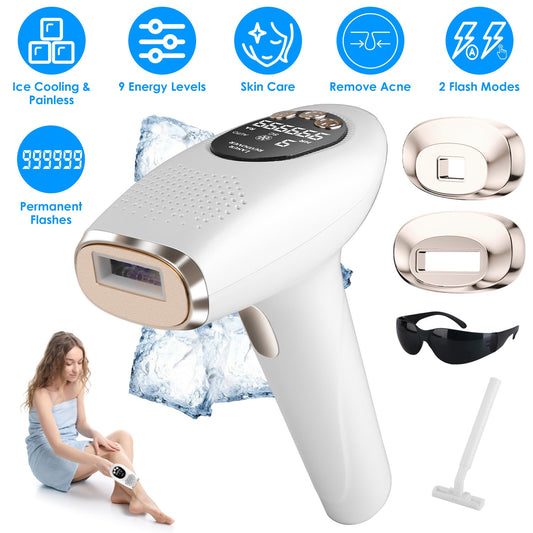 3 In 1 Ice Cooling Laser Hair Removal Painless Permanent At - Home IPL Hair Removal With 999,999 Flashes 9 Energy Levels 2 Modes For Armpits Legs Arms Bikini Line - 5 - CJ
