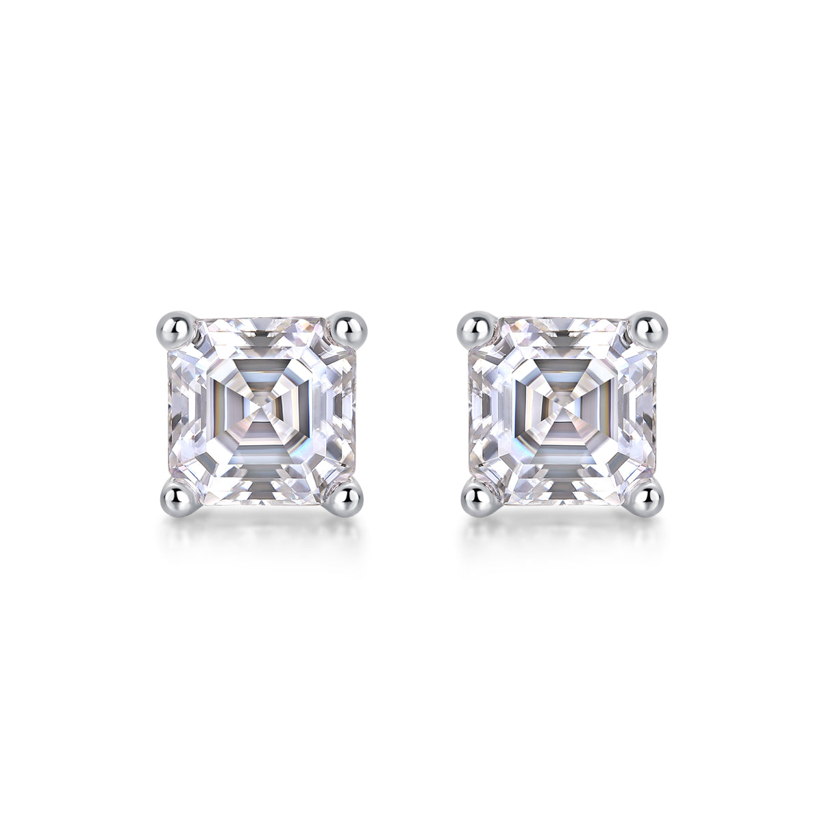 1Unrestrained - A Fashionable And Luxurious Diamond Jewelry Piece Set With Square Moissanite S925 Sterling Silver And Platinum - plated Pendant Prohibit TikTok sales - 5 - cjdropshipping