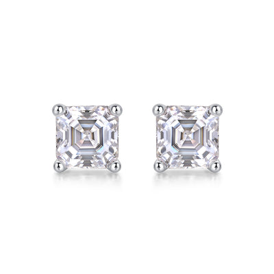 1Unrestrained - A Fashionable And Luxurious Diamond Jewelry Piece Set With Square Moissanite S925 Sterling Silver And Platinum - plated Pendant Prohibit TikTok sales - 5 - cjdropshipping