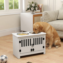 Dog Food Storage Cabinet with Bowls & Dog Feeding Station, White - 5 - CJ