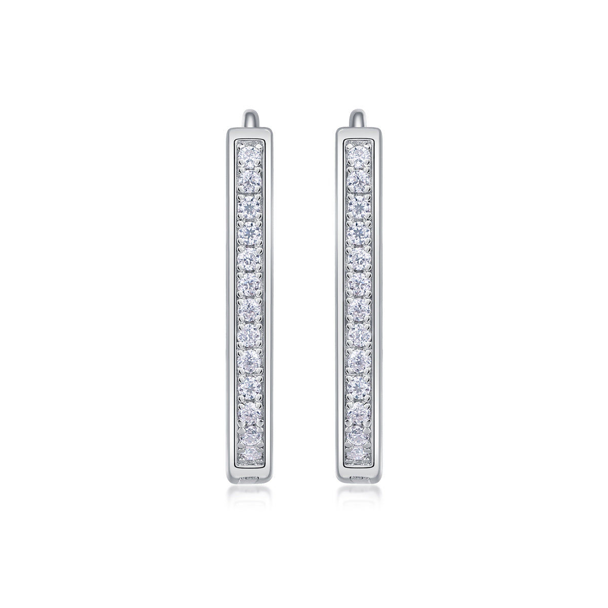 Reincarnation - Fashionable And Luxurious Diamond Jewelry With Moissanite S925 Sterling Silver And Platinum-plated Stud Earrings