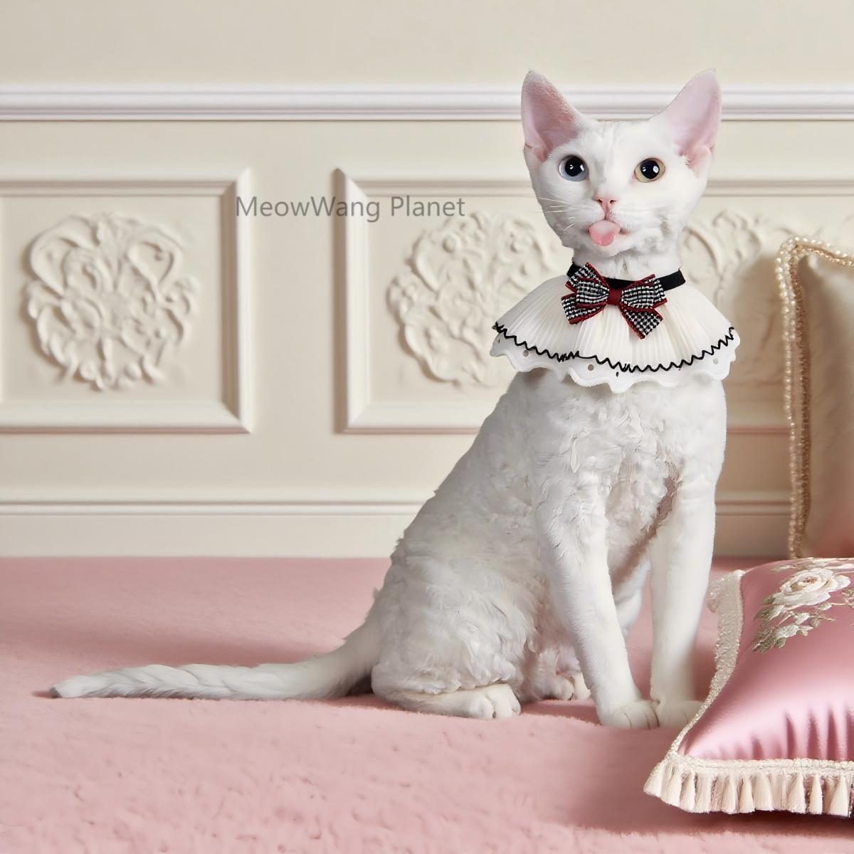 Lace Bow Pet Collar Elegant Neck Accessory For Cats Small Dogs Handcrafted Bowtie Luxury Pet Gift