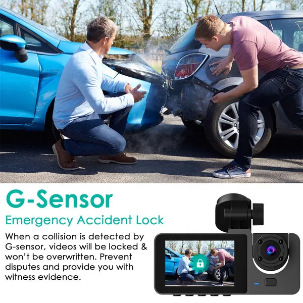 3 Channel Dash Cam Front Inside Rear Vehicle Driving Recorder Car DVR With 32G MMC Card G Sensor Motion Detection Parking Monitor Night Vision Loop Recording - 5 - CJ