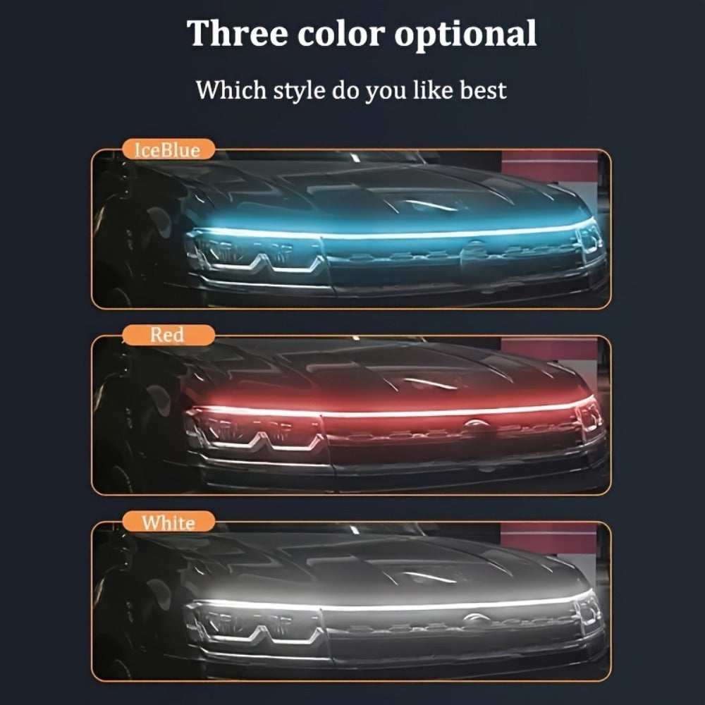 Upgrade Your Vehicle With A Universal 12V, 10W Start - Scan Car LED Hood Light White 59In  Dynamic Daytime Running Light - 5 - CJ