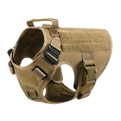 Military Tactical Dog Harness German Shepherd Adjustable Pet Dog Back - 0 - CJ - Khaki - XL - CJJJCWGX00809 - Khaki - XL