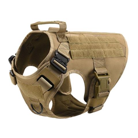 Military Tactical Dog Harness German Shepherd Adjustable Pet Dog Back - 0 - CJ - Khaki - XL - CJJJCWGX00809 - Khaki - XL