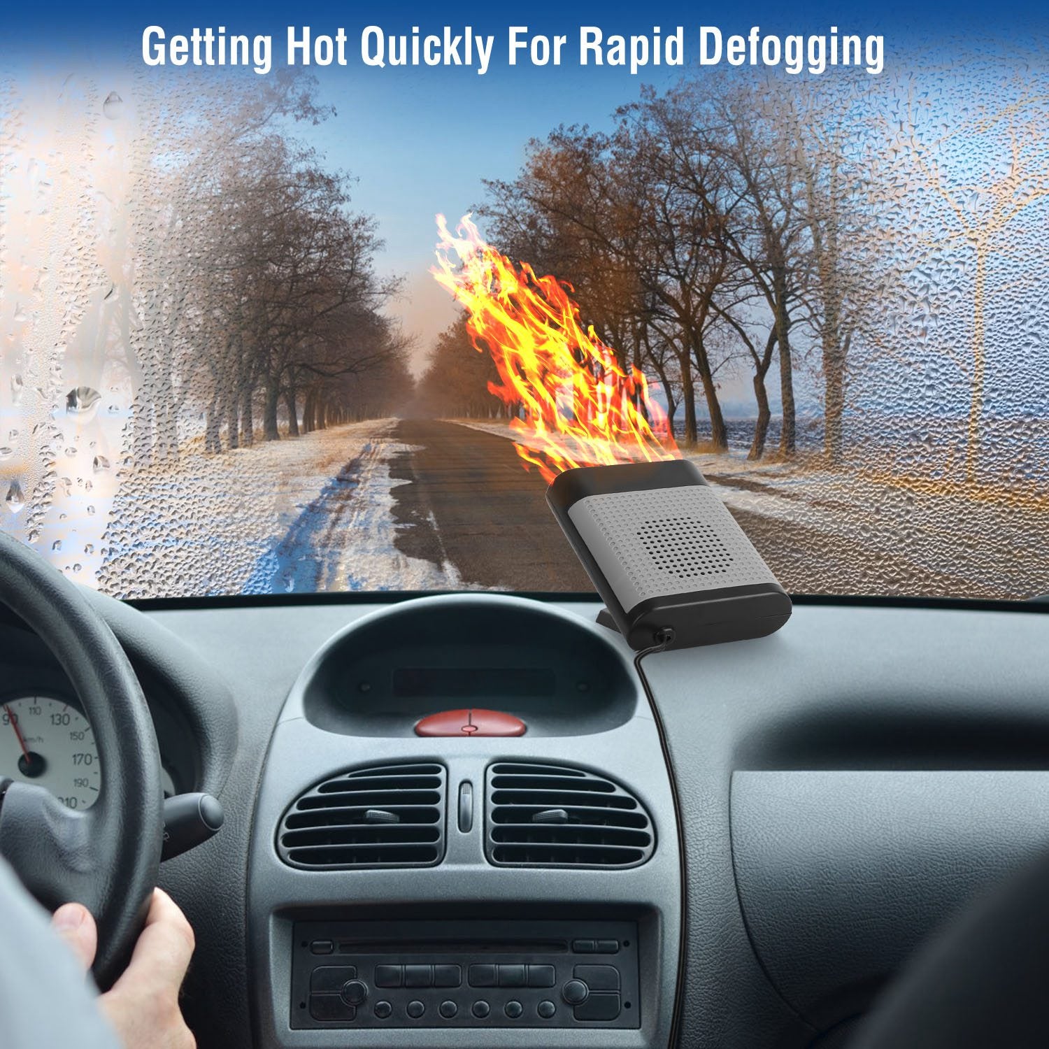 24V 200W Or 12V 150W Portable Car Heater Heating Fan 2 In 1 Defroster Defogger Demister Windshield Heater Automotive Cooling Fan With 360 Degree Rotating Base - 5.0 - CJ