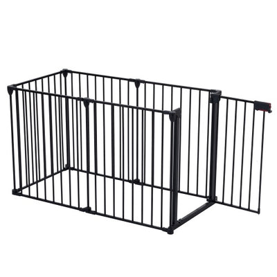 150 Adjustable Safety Gate 6 Panels Play Yard Metal Doorways Fireplace Fence Christmas Tree Fence Gate For House Stairs Gate Prohibited Area Fence - 5 - CJ