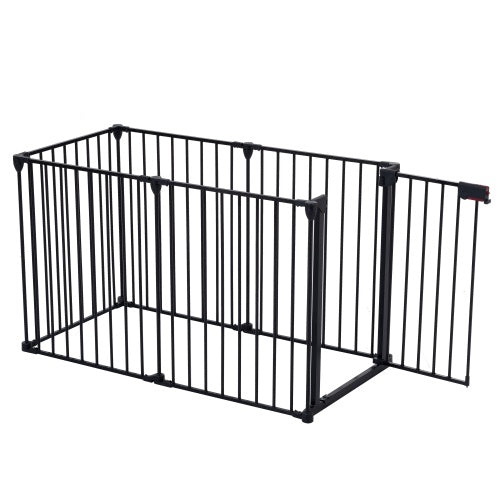 150 Adjustable Safety Gate 6 Panels Play Yard Metal Doorways Fireplace Fence Christmas Tree Fence Gate For House Stairs Gate Prohibited Area Fence - 5 - CJ