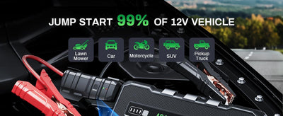 4000A Emergency Starting Power Supply 12V Portable Car Battery Jump Starter With 18W Fast Charge For 10L Gasoline And 8L Diesel Engines With LED Light Jump Starter Cable And EVA Storage Box - 5 - cjdropshipping