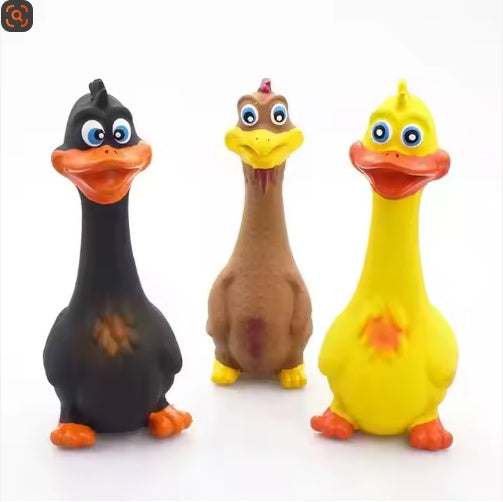 US LOCAL STOCK Hiphoppet New Latex Interactive Dog Chew Toys Cute Duck Shape Squeaky Pet Dog Interactive Boredom Buster Toys - 5 - CJ